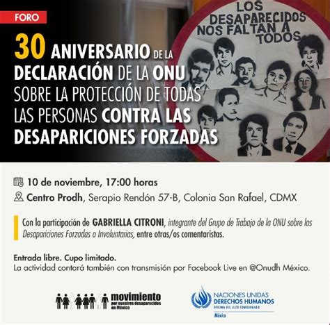 30 Aniversario De La Declaración De La Onu Sobre La Protección De Todas