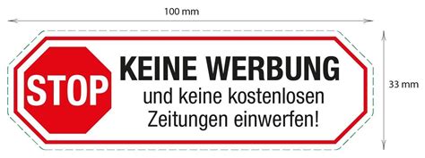 Aufkleber Briefkasten Keine Werbung Zeitschriften Einwerfen 3er Set EBay