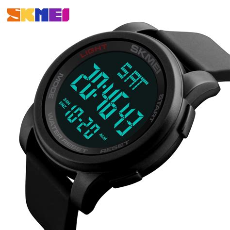 Skmei Brand Men LED Digital Watch Watch Black Alarm Sport Watches