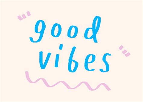 Free Vector Good Vibes Doodle Typography On A Beige Background Vector