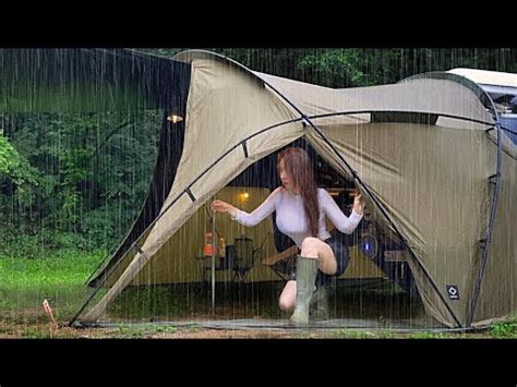 Solo Camping Soaked In Rainstorm Real Heavy Rain Relaxing Deep Sleep