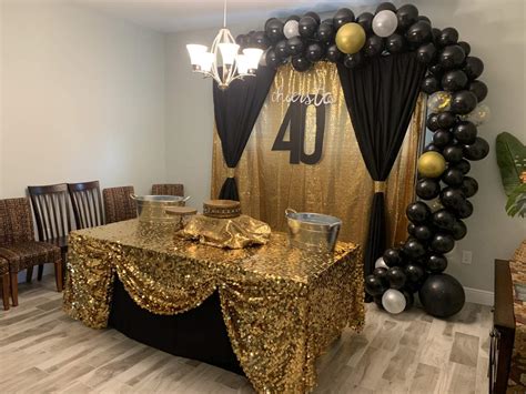 Black And Gold Birthday 40th Birthday Catch My Party