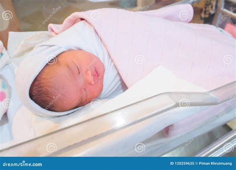 Newborn Baby Girl Sleeping in Hospital Room Stock Image - Image of sleeping, hospital: 120259635