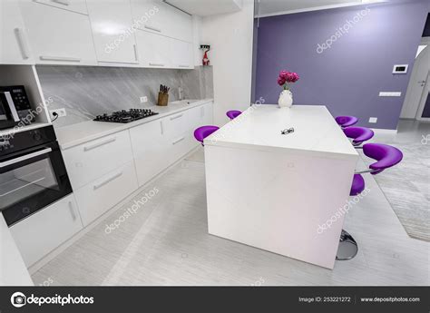 White dining table in modern kitchen Stock Photo by ©starush 253221272