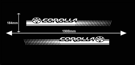 Toyota Corolla 2pcs Stripes Vinyl Decals Stickers Logo High Etsy