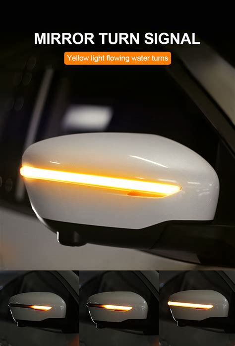 Seametal Car Rear Mirror Turn Signal Light Universal 12v Car Warning Strips Lamp Led Flow Side