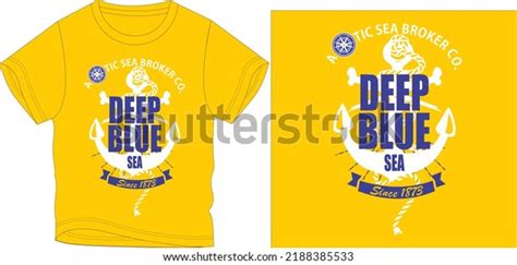 Deep Blue T Shirt Graphic Design Stock Vector Royalty Free 2188385533