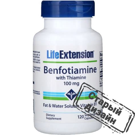 Бенфотіамін з тіаміном (Benfotiamine with Theamine) 120 капсул Life ...