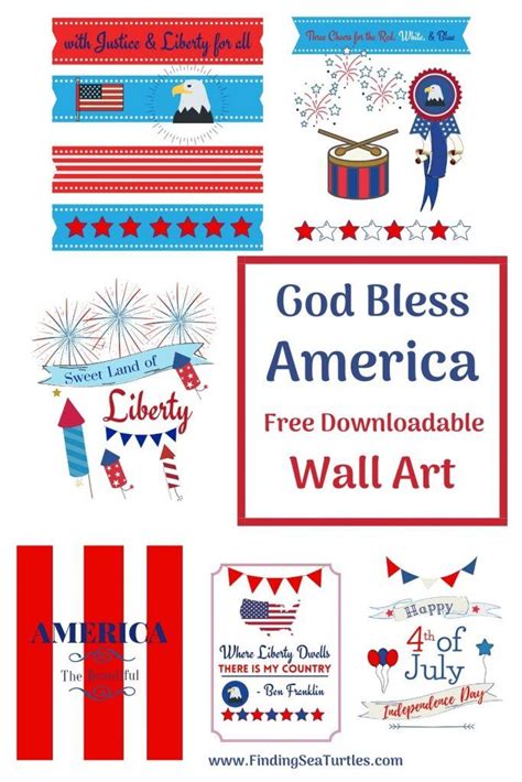 God Bless America Free Printable Wall Art