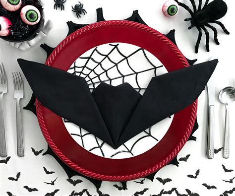 Bat Napkin Folding Napkin Folding Halloween Napkins Napkin Folding