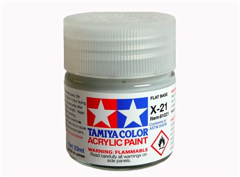 Acryl 23ml X 21 Flat Base Medium Tamiya 81021