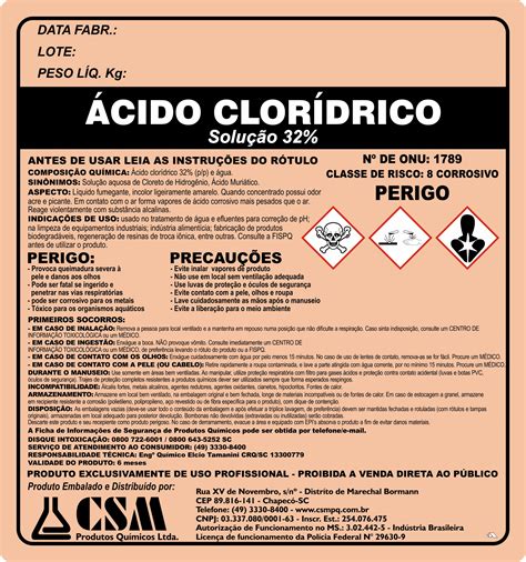 Csm Produtos Químicos Ácido Clorídrico 32