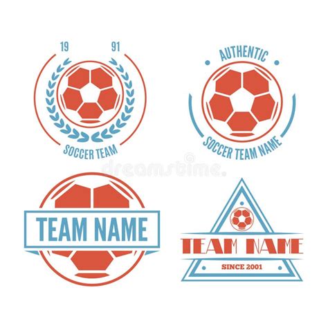 Set Of Football Or Soccer Club Logo Set Vector Template Design Stock