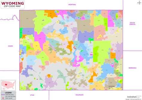 Zip Codes List For Wyoming Wyoming Zip Code Map