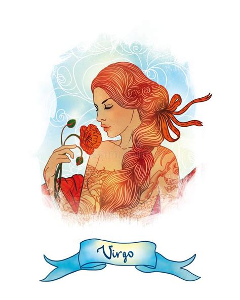 Cancer Astrological Sign As A Beautiful Girl Stock Illustration