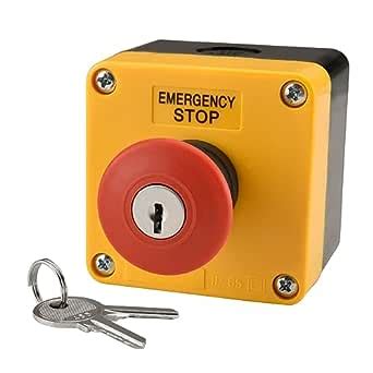 Heschen Red Sign Weatherproof Emergency Stop Push Button Switch 660V