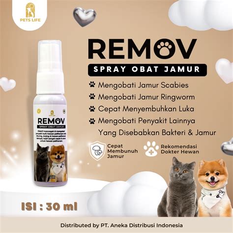 Jual REMOV Spray Obat Jamur Kucing Dan Anjing 30ml Shopee Indonesia