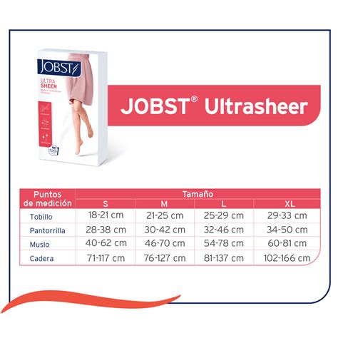 MEDIA COMPRESIVA JOBST ULTRA SHEER MUSLO SIN PUNTAS COLOR PIEL