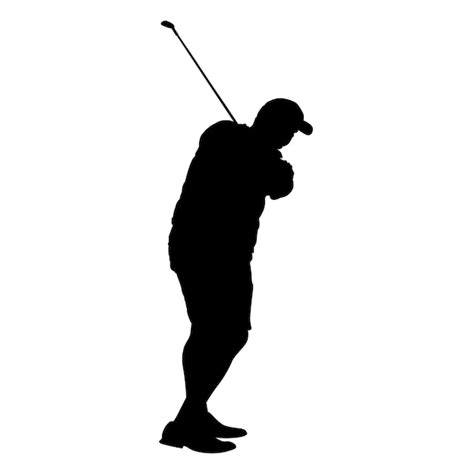 Silueta De Un Jugador De Golf Sobre Un Fondo Blanco Vector Premium