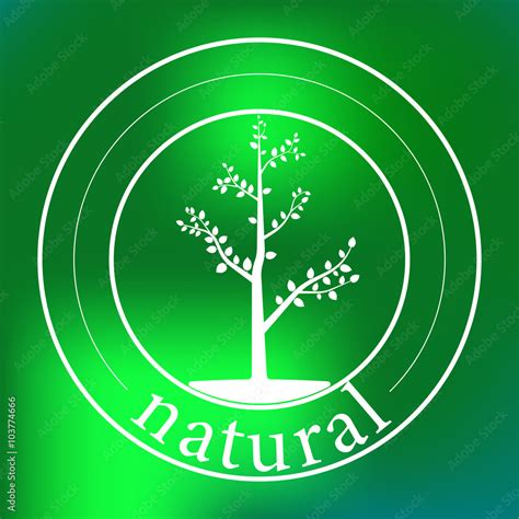 Vector Abstract Emblem Outline Monogram Tree Symbol Concept For Organic Shop Abstract