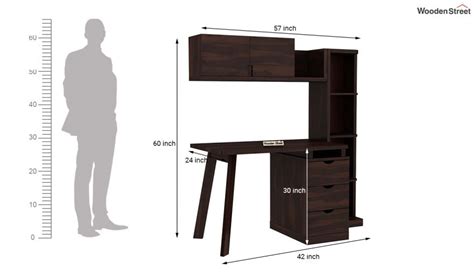 Buy Grande Study Table With Drawers (Walnut Finish) Online in India - Wooden Street