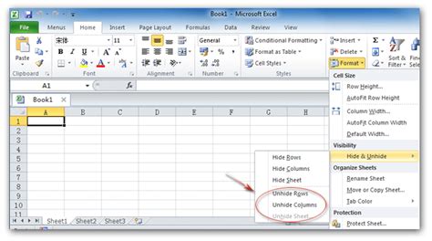 Where Is The Unhide Command In Microsoft Excel