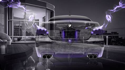 Bmw M E Back Fantasy Crystal City Home Fly Car Violet Neon