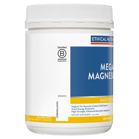 Ethical Nutrients Mega Magnesium 240 Tablets Featuring Metamag® High