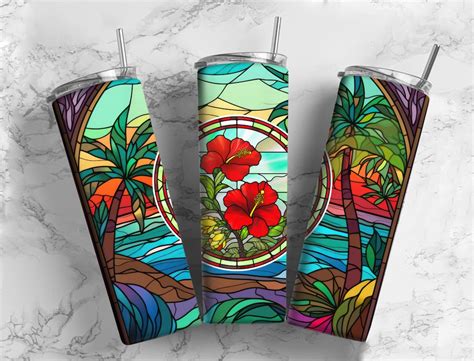 Puerto Rico Tumbler Wrap Stained Glass Tumbler Wrap 20oz Etsy