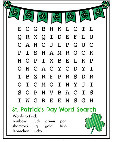 St Patricks Day Crossword Puzzle Printable Printable Word Searches