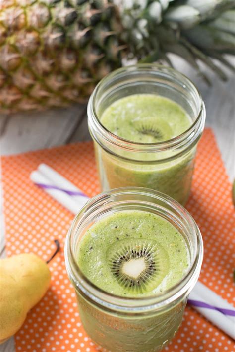 Kiwi Pear Spinach Pineapple Smoothie Recipe My Wife Can Cook