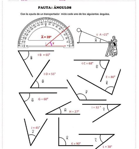Actividades para medir ángulos con ayuda de un transportador