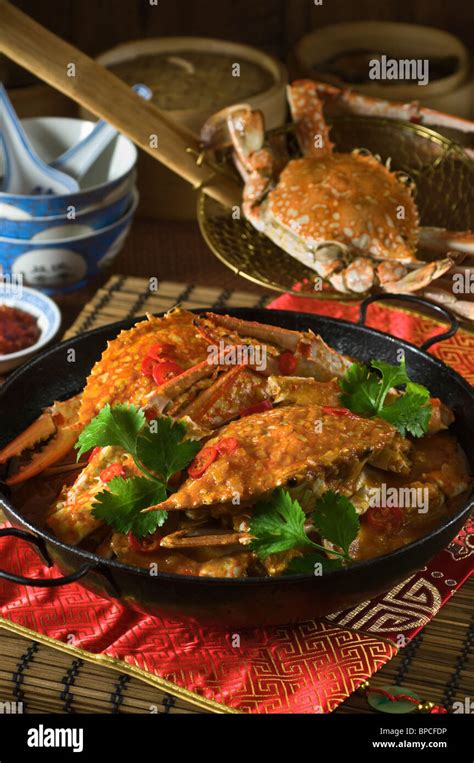 Singapore Chilli Crab Stock Photo Alamy