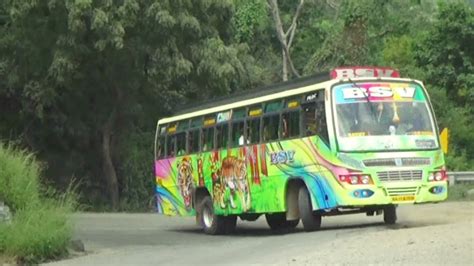 Private Bus And Heavy Load Truck And Car Crossing 7th Hairpin Bend Dhimbam