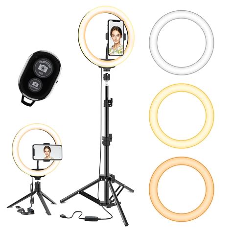 10 2 LED Selfie Ring Light W Mini Extendable Tripod Stand Phone