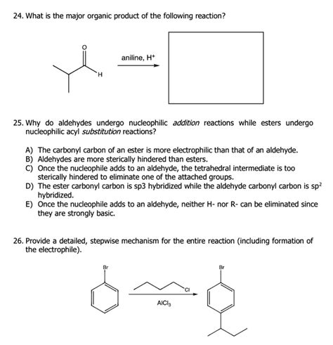 Solved Need Help With These Questions 24 What Is The Major Organic Product Of The Following