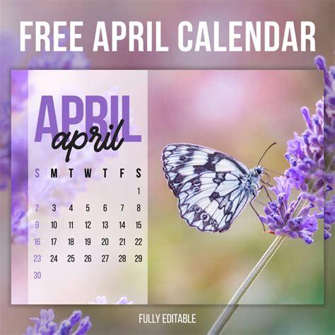 Free Printable April Calendar – MasterBundles