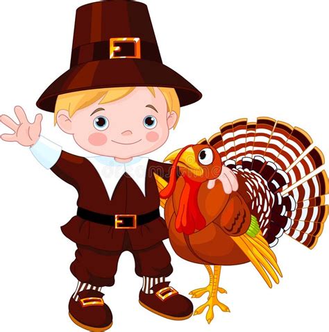 Cute Pilgrim And Turkey Stock Vector Illustration Of Event 21930201