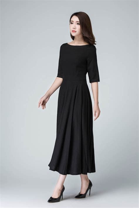 linen dresses black 7