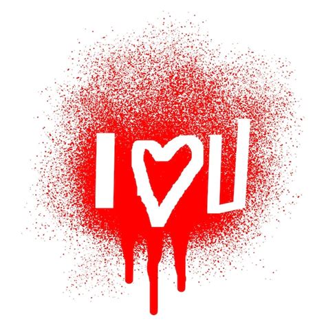 Premium Vector Spray Paint With Word I Love You Vector Illustration