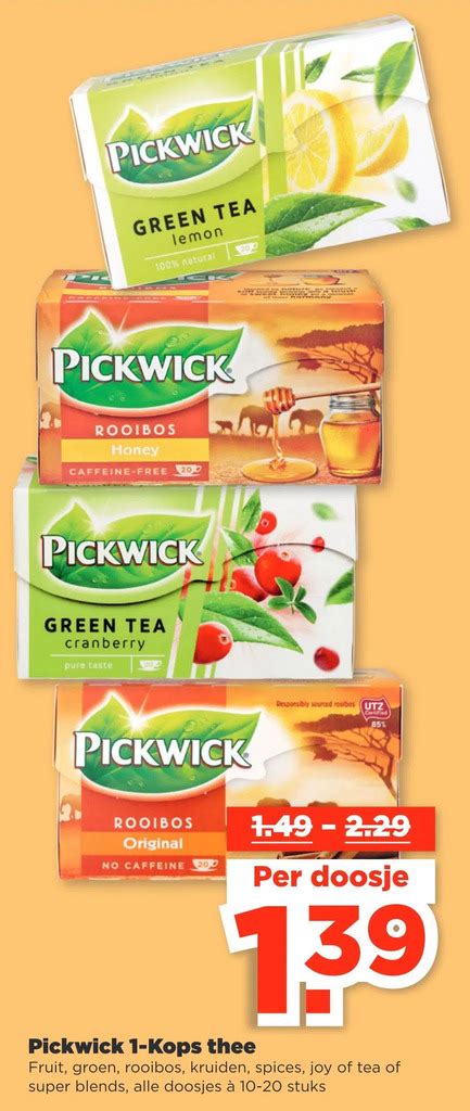 Pickwick 1 Kops Thee Aanbieding Bij PLUS