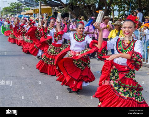 Participants In The Barranquilla Carnival In Barranquilla Colombia