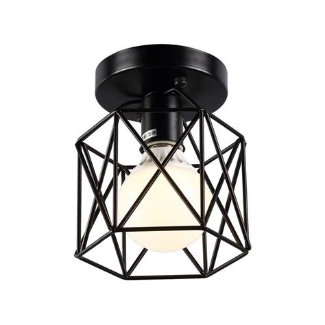 Plafonnier Hexagonal Noir Glamaris Fer X X Cm E Sans Ampoule