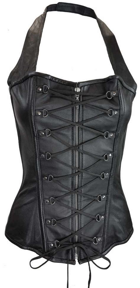 Ladies Corset Zip And Laced Front Leather Corset Corset Riding Outfit