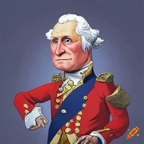 Cartoon Of George Washington With A Funny Expression On Craiyon