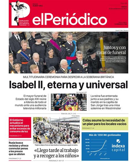 La portada de EL PERIÓDICO del 20 de septiembre de 2022