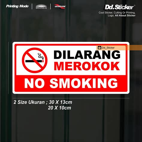 Jual Dilarang Merokok No Smoking Area Cm Warning Sticker Printing