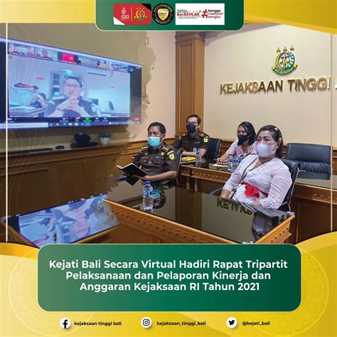 Kejati Bali Secara Virtual Hadiri Rapat Tripartit Pelaksanaan Dan