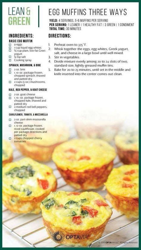 Optavia Breakfast Ideas Lean And Green Meals Greens Recipe Lean Meals