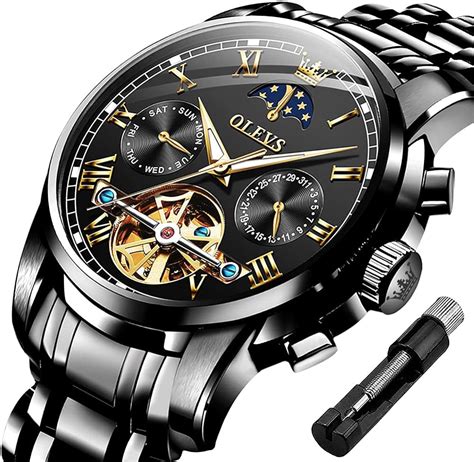 Amazon Olevs Mens Automatic Watches Skeleton Mechanical Self